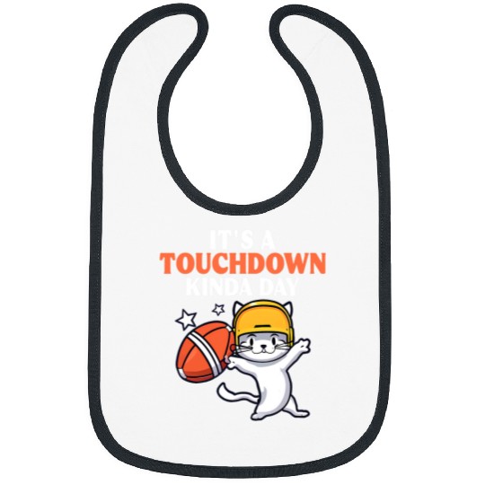Sport American Football Cat Its Touchdown Kinda Day American Sunday Football Game Cats Bibs