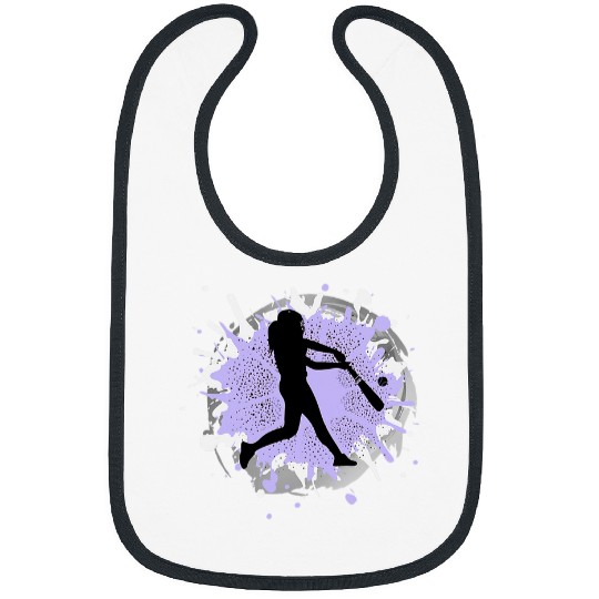 Sport Baseball Purple Girls Baseball Woman Softball Team Player Inspiration Bibs