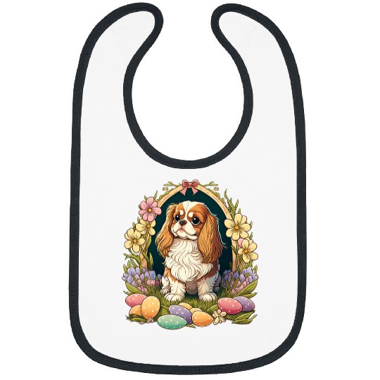 Cavalier Pet Funny Cavalier King Charles Spaniel Cute Easter day Bunny Bibs