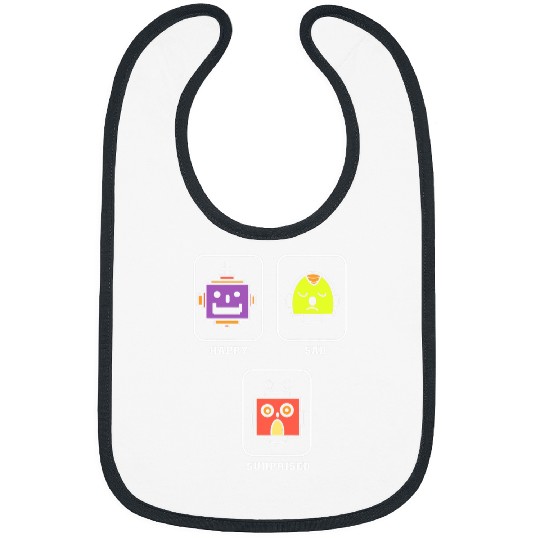 Happy Sad Surprise Robotics Engineer Bibs