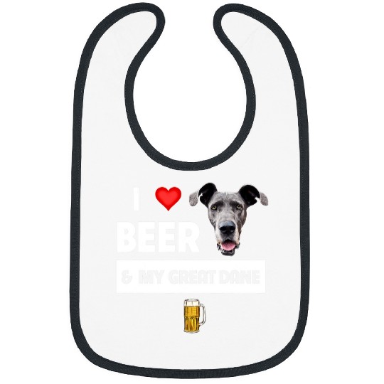 Great Dane Pet Beer I Love Beer and My Great Dane Mom Dad Dog Owner Drinking 21 Bibs