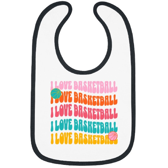 Sport Basketball I love basketball cute girls tee Bibs