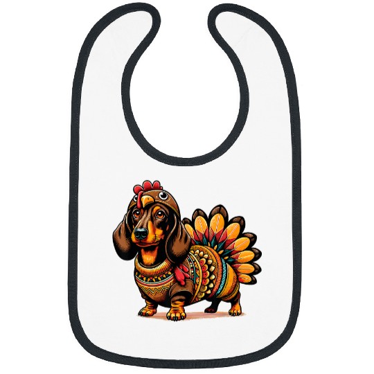Dachshund Pet Doxie Dachshund Dog Turkey Costume Women Men Kids Toddler Bibs
