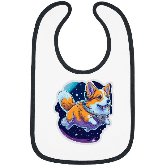 Corgi Pet Cosmic Corgi Adventure Corgi Flying Through Space Bibs