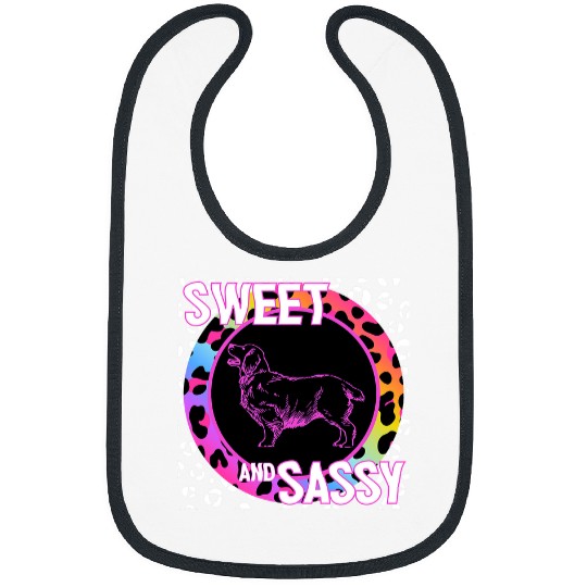 Golden Retriever Pet 90s Nostalgia Rainbow Leopard Print Puppy Bibs