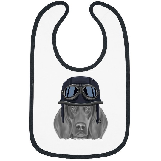 Coonhound Pet Black and Tan Coonhound Wearing Vintage Motorcycle Helmet Bibs