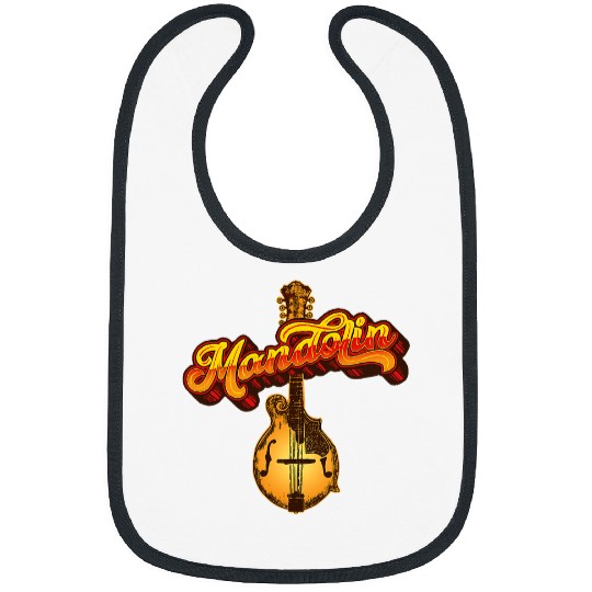 Funny Mandolin vintages Mandolin Retro 80s Vibe Music Graphic 1 Bibs