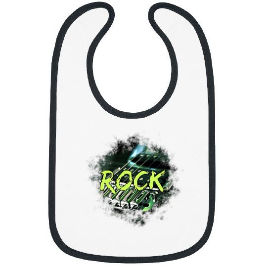 Funny Guitar Music Rock and Roll Green Electric Guitar Bibs