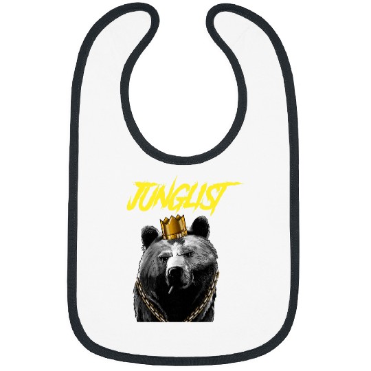 Funny Drummer Bear Junglist DnB Bear EDM Drum And Bass 90s Rave Cute Bears Bibs