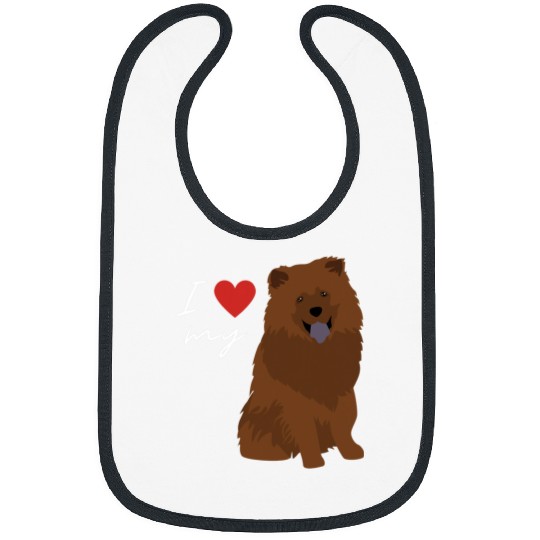 Chow Chow Pet I Love My Red Chow Chow Bibs