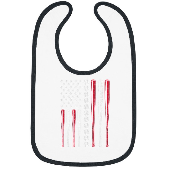 Sport Baseball American Flag Baseball Red White Blue 4th of July Boys Men 6 Bibs
