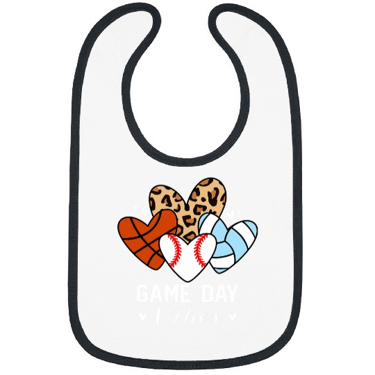 Sport Basketball Game Day Vibes Funny Baseball Volleyball Basketball Mom Bibs