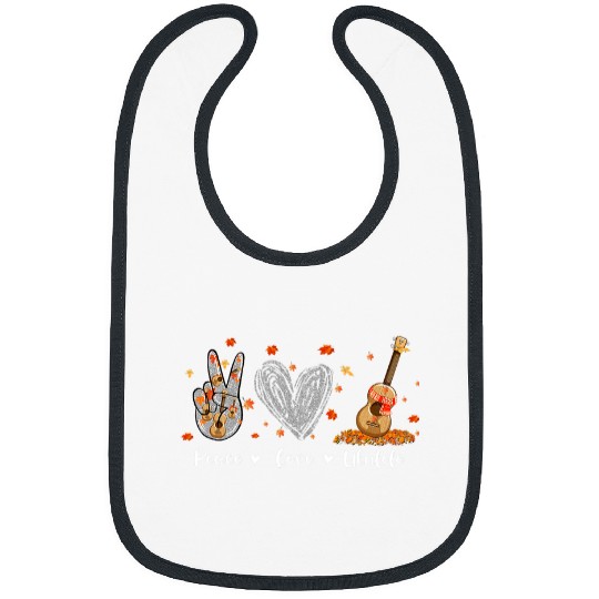Funny Guitar Peace Love Ukulele Hawaiian Ukelele Uke Guitar Players Guitarist Bibs