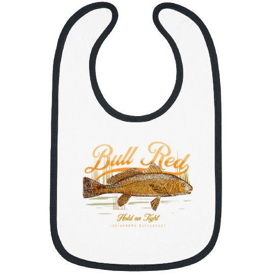 Funny Drummer Redfish Bull Red Drum Tailing Gulf Coast Fishing Bibs