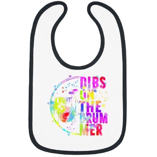 Funny Drummer Dibs On The Drumer Colorful Bibs