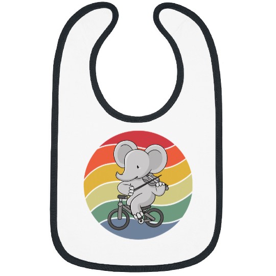 Funny Violin Elephants Lover Vintage Elephant on Bike with Violin Bibs
