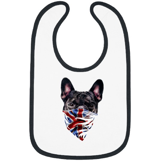 French Bulldog Pet T French Bull Dog Wearing Union Jack Bandana British Bibs