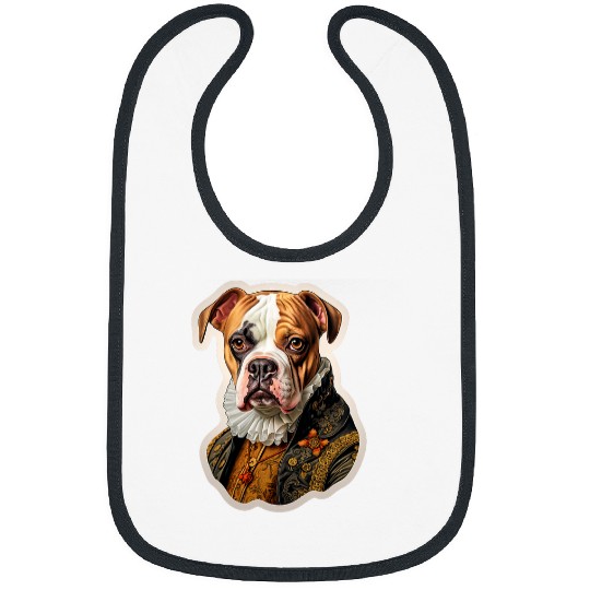 Boxer Pet Baroque Renaissance Boxer Bull Dog Portrait Bibs