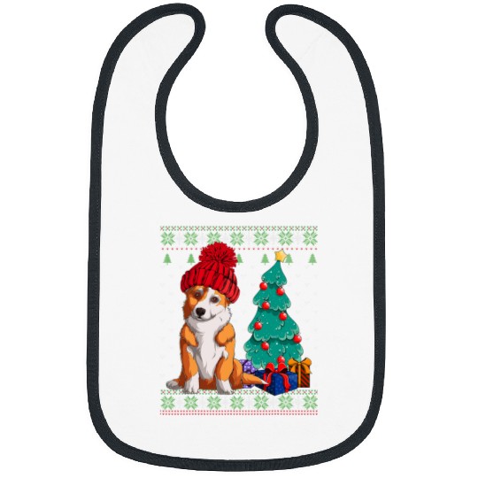 Corgi Pet Dog lovers Cute Welsh Corgi Santa Hat Ugly Christmas Sweater Bibs