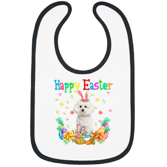 Bichon Pet Frise Happy Easter Bichon Frise Bunny Bichon Frise Eggs Bibs