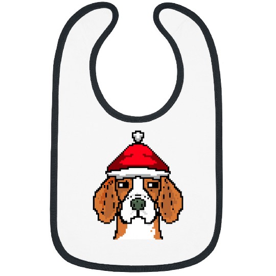 Beagle Pet Pixelated Christmas Funny Beagle Xmas Bibs