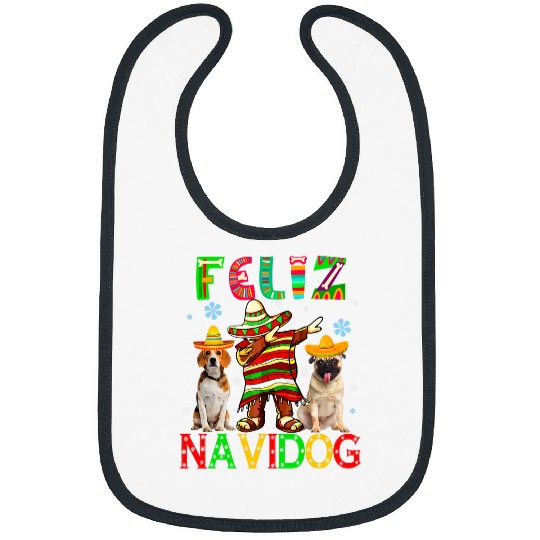 Beagle Pet Pug Lover Feliz Navidad Dog Dabbings Mexican With Beagle Pug Bibs