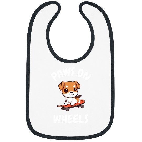 Jack Russell Pet Paws on Wheels Funny Dog Skateboarding 3 Bibs