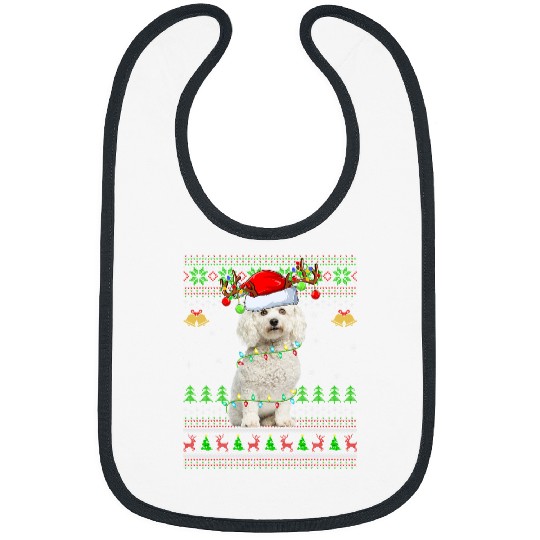 Bichon Pet Frise Lover Santa Bichon Frise Ugly Christmas Bibs