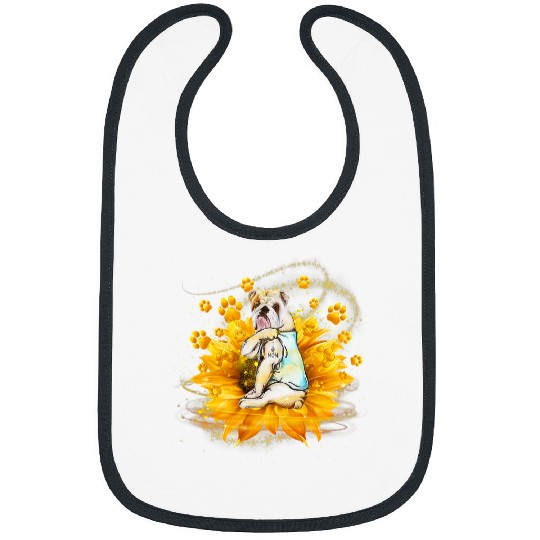 English Bulldog Pet Love English Bulldog Sunflower For Dog Lover Mothers Day 66 Bibs