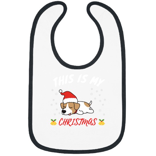 Jack Russell Pet This is my Christmas Pajama Jack Russel Bibs