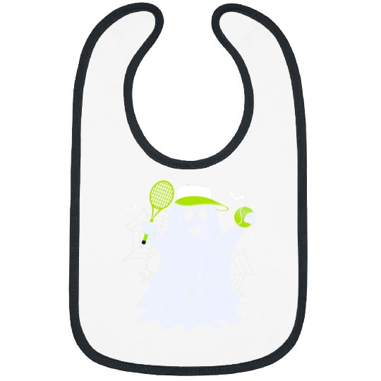 Sport Tennis Boo ghosts Playing Tennis Funny Halloween Tennis Costume Bibs