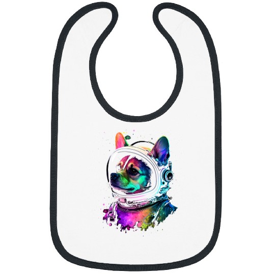 Chihuahua Pet in Space Cute Colorful Cosmic Astronaut Funny Bibs