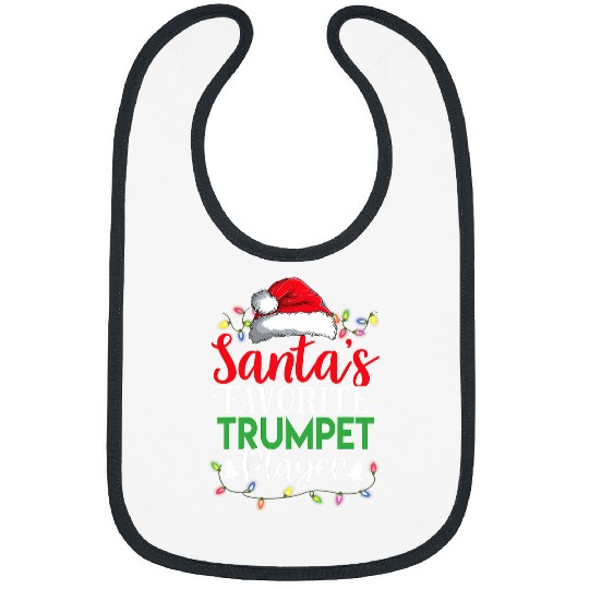 Funny Trumpet Santas Favorite Trumpet Player Christmas Funny Gift Bibs