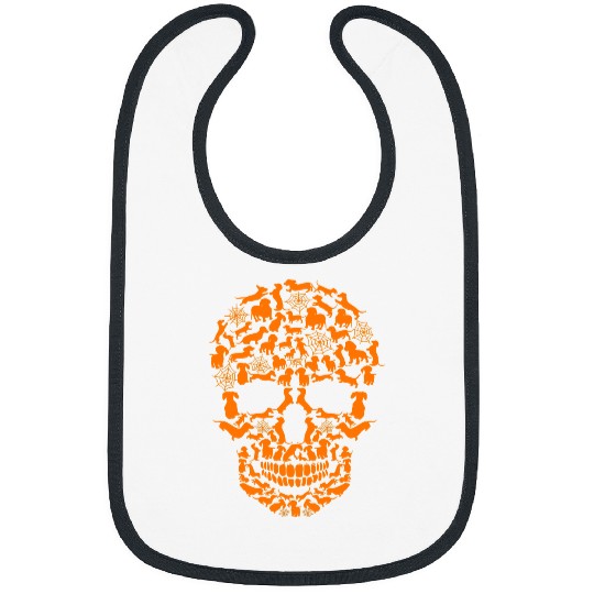 Dachshund Pet Halloween Funny Skull Silhouette 302 Bibs