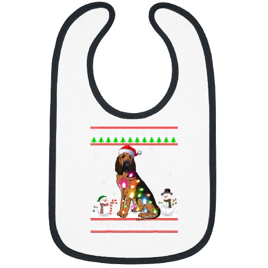 Basset Hound Pet Christmas Lights Ugly Christmas Sweater Bibs