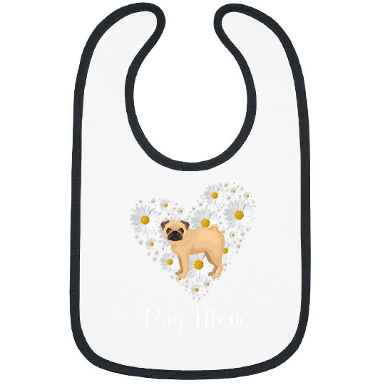 Pomeranian Pet I Love Mom Daisy Flower Lover Bibs