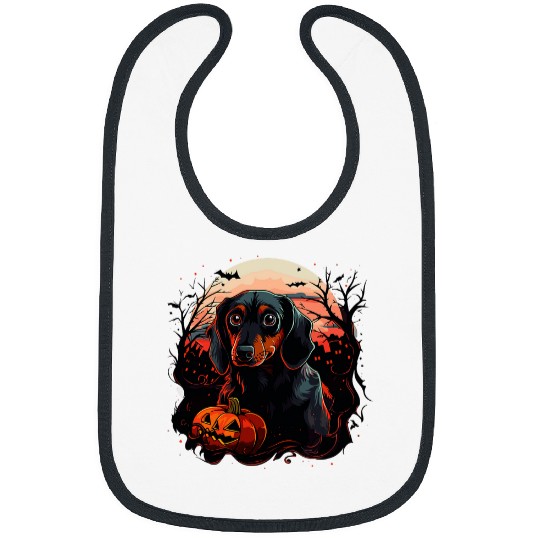 Dachshund Pet Halloween Dog Costume Design Scary Dachshund 3 Bibs