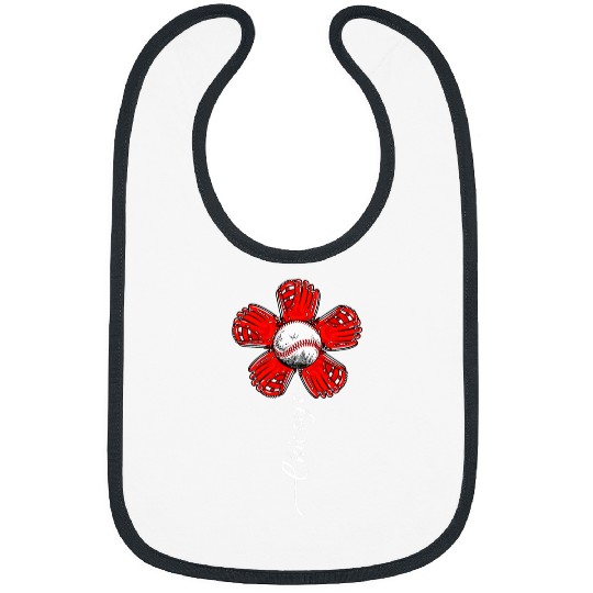Sport Baseball Chicago Colorful Baseball Flower Souvenir Tee I Love Chicago Bibs
