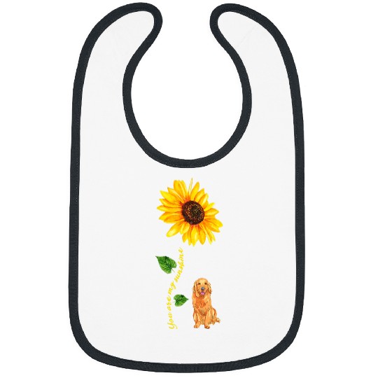 Golden Retriever Pet You are My Sunshine Sunflower Bibs