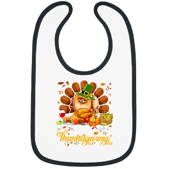 Pomeranian Pet Happy Thanksgiving Pomeranian Lover Costume Turkey Pumpkin Bibs