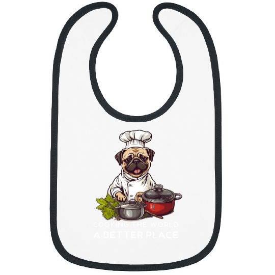 Pug Pet Dog Lover Cooking Chef Dogs Bibs