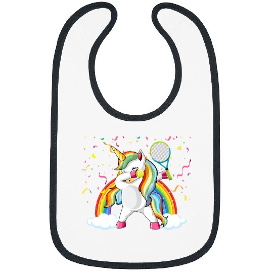 Sport Tennis Unicorns Dabbings Tennis Unicorns Funny Dab Dancing Bibs