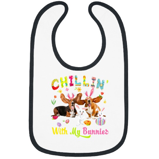 Basset Hound Pet Chillin With My Bunnies Cute Bunny Basset Hound Dog Bunnies Bibs