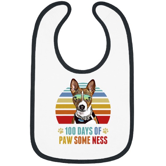 Basenji Pet Dog Basenji 100 Days of School Funny Bibs