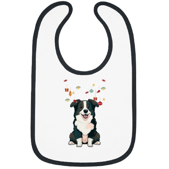 Border Collie Pet Lovers Reindeer Antlers Matching Christmas Bibs