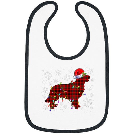 Golden Retriever Pet Christmas buffalo plaids Golden Retriever Santa Light Snow 50 Bibs