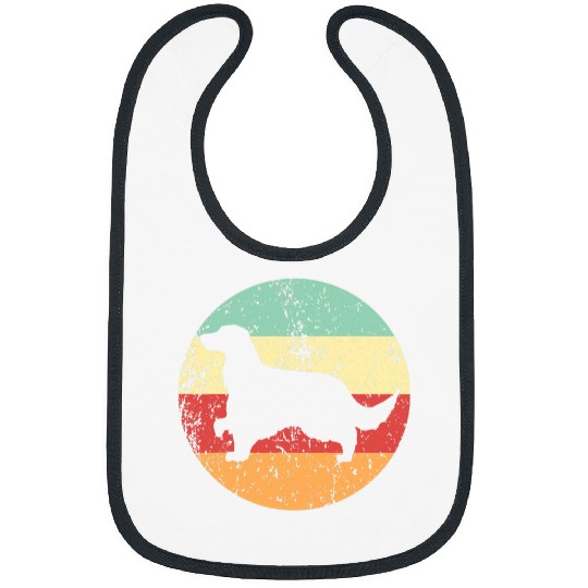 Gordon Setter Pet Breed Silhouette Cool Retro 1970s Circle Bibs
