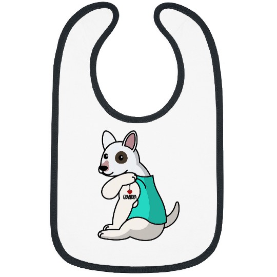 Bull Terrier Pet I Love Grandpa Tattoo English Bull Terrier Grandfather Bibs