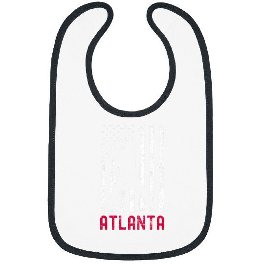 Sport Baseball Atlanta American Flag Baseball Weathered Bibs