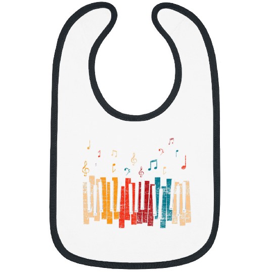 Funny Piano Music Colorful Pianist Orchestra Piano Classical Music Piano Bibs